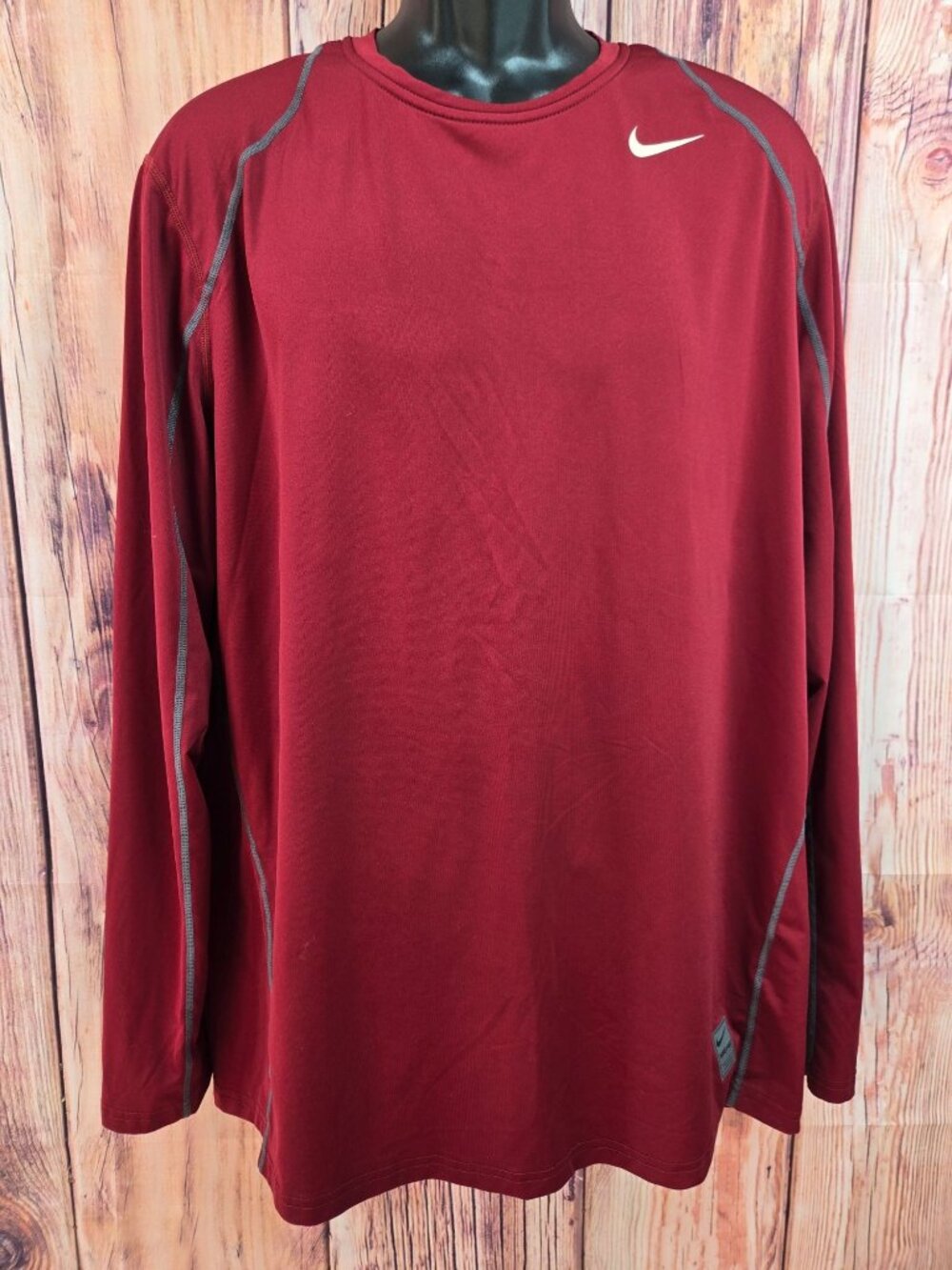 Nike Pro Dri-Fit Mens XL Red Long Sleeve Athletic Shirt